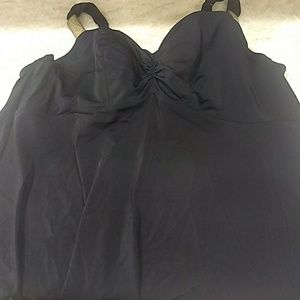 Lane Bryant 44D underwire black tankini top